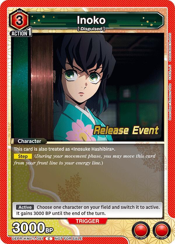 Inoko UEPR/KMY-1-091 card from UE05BT: Demon Slayer: Kimetsu no Yaiba Release Event Cards