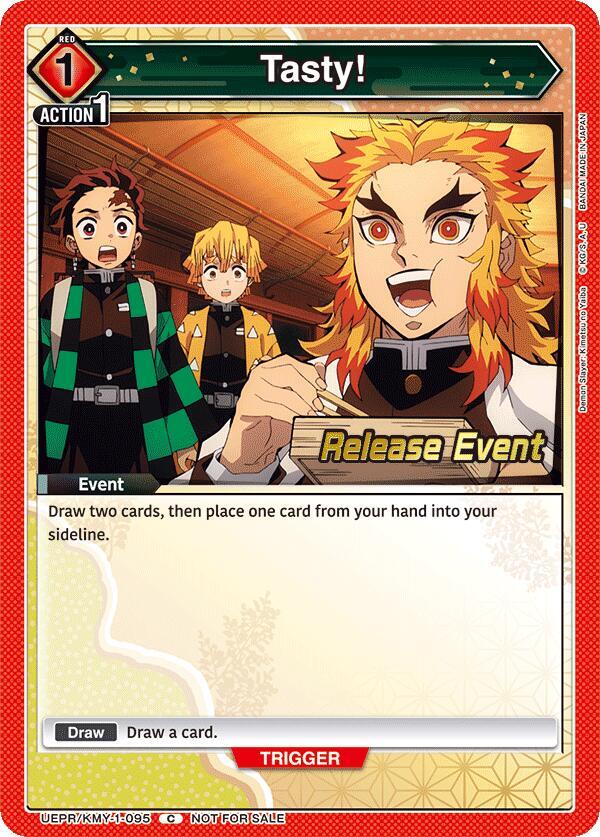 Tasty! UEPR/KMY-1-095 card from UE05BT: Demon Slayer: Kimetsu no Yaiba Release Event Cards