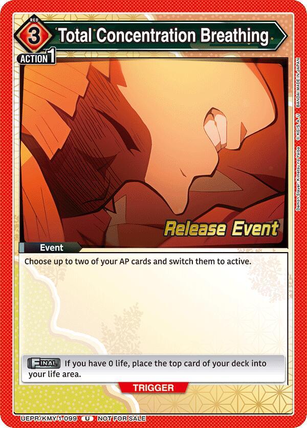 Total Concentration Breathing UEPR/KMY-1-099 card from UE05BT: Demon Slayer: Kimetsu no Yaiba Release Event Cards
