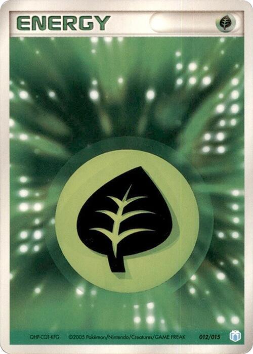 Basic Grass Energy 012/015 card from Gift Box Mew - Lucario (Crawdaunt Quarter Deck)