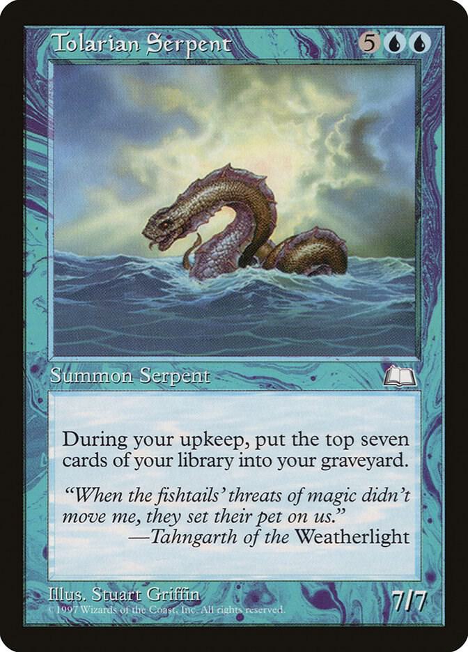 Tolarian Serpent card from Weatherlight