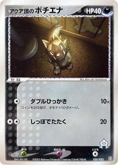 Team Aqua's Poochyena 020/033 card from Aqua Deck Kit