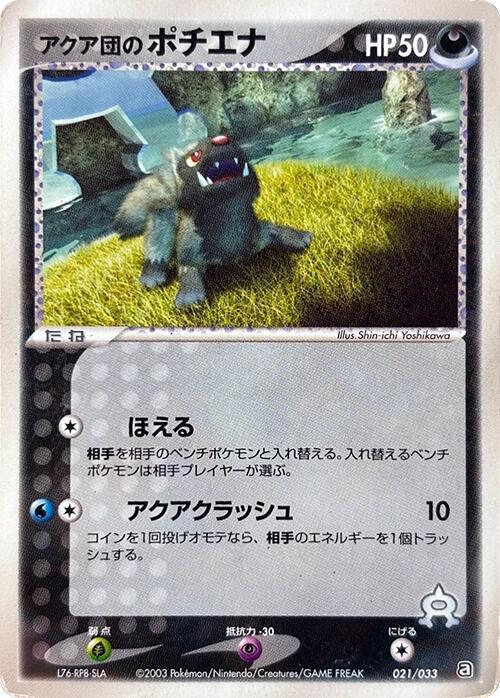 Team Aqua's Poochyena 021/033 card from Aqua Deck Kit