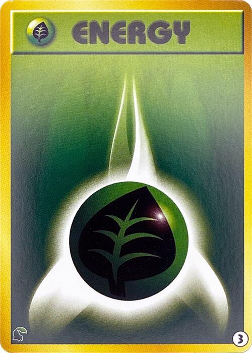 Basic Grass Energy 3 card from Intro Pack Neo (Chikorita)