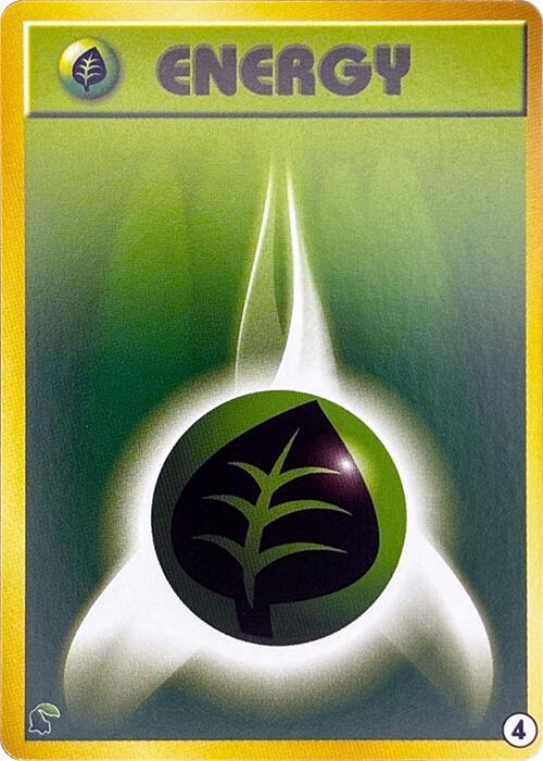 Basic Grass Energy 4 card from Intro Pack Neo (Chikorita)
