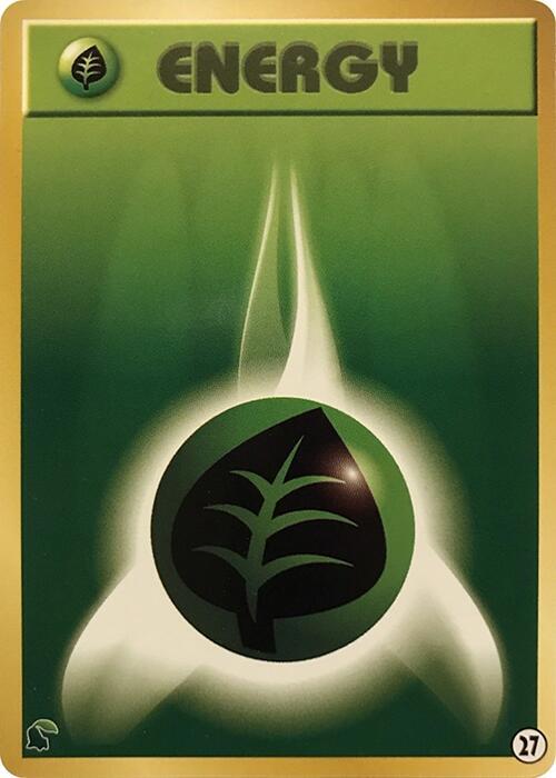 Basic Grass Energy 27 card from Intro Pack Neo (Chikorita)