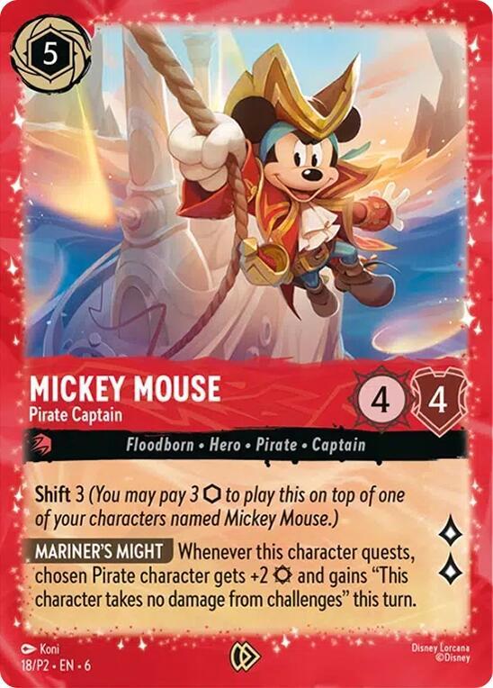 Mickey Mouse - Pirate Captain 18 card from Disney Lorcana Promo Cards