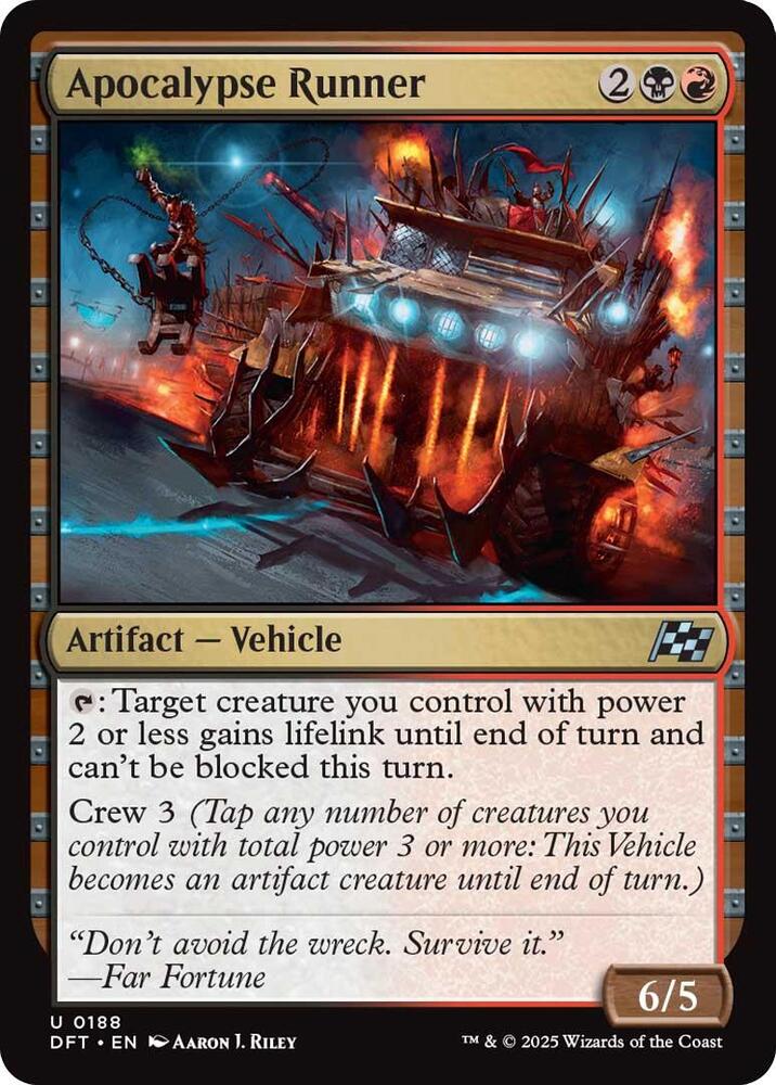 Apocalypse Runner 188 card from Aetherdrift