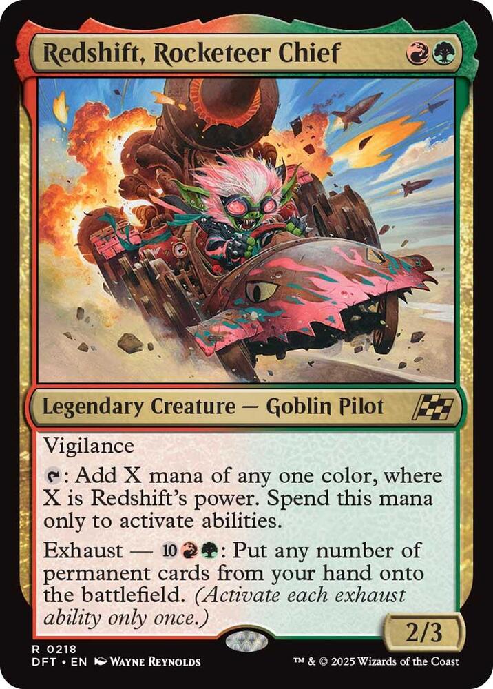 Redshift, Rocketeer Chief 218 card from Aetherdrift