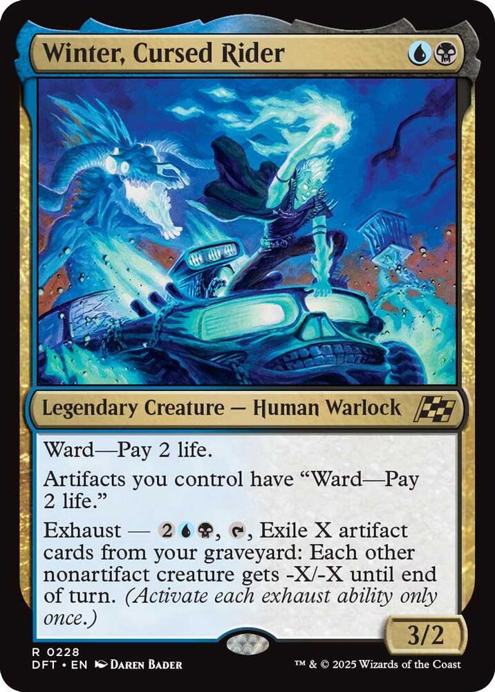 Winter, Cursed Rider 228 card from Aetherdrift