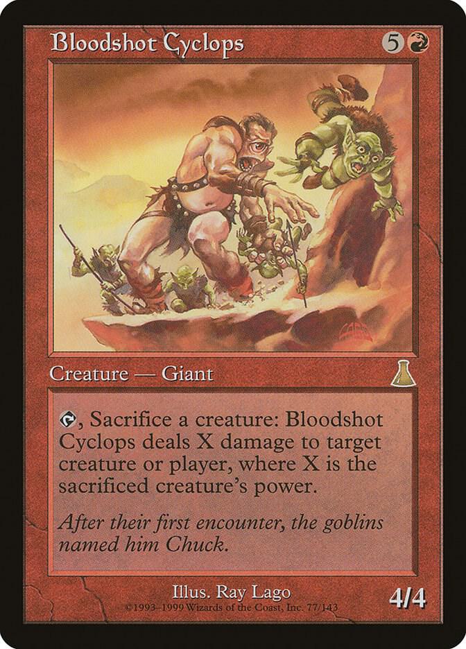 Bloodshot Cyclops 77 card from Urza's Destiny