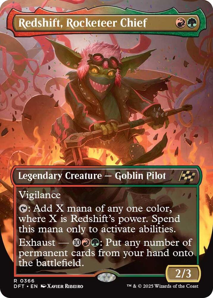 Redshift, Rocketeer Chief (Borderless) 366 card from Aetherdrift