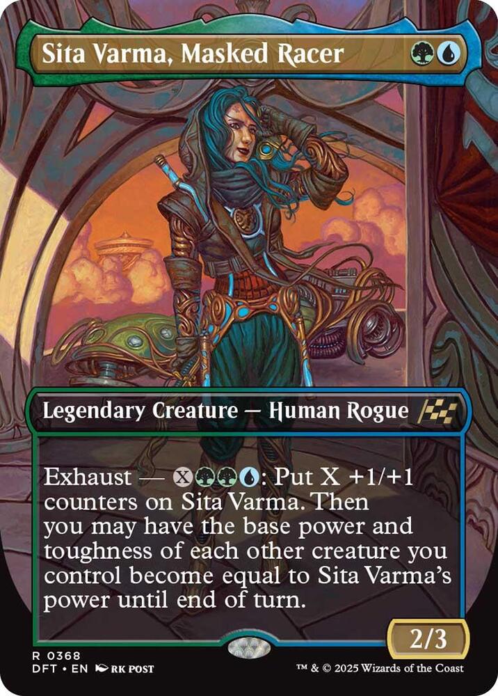 Sita Varma, Masked Racer (Borderless) 368 card from Aetherdrift