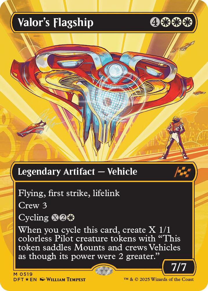 Valor's Flagship (Borderless) (First-Place Foil) 519 card from Aetherdrift