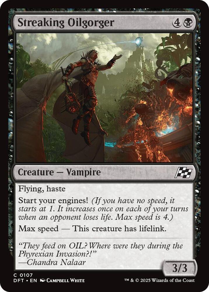 Streaking Oilgorger 107 card from Aetherdrift