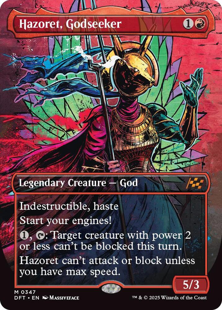 Hazoret, Godseeker (Borderless) 347 card from Aetherdrift