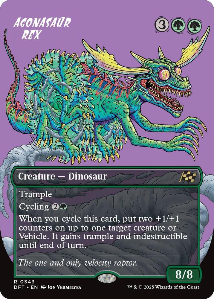 Agonasaur Rex (Borderless) 343 card from Aetherdrift