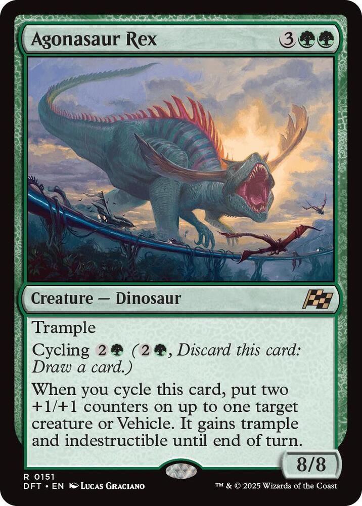 Agonasaur Rex 151 card from Aetherdrift