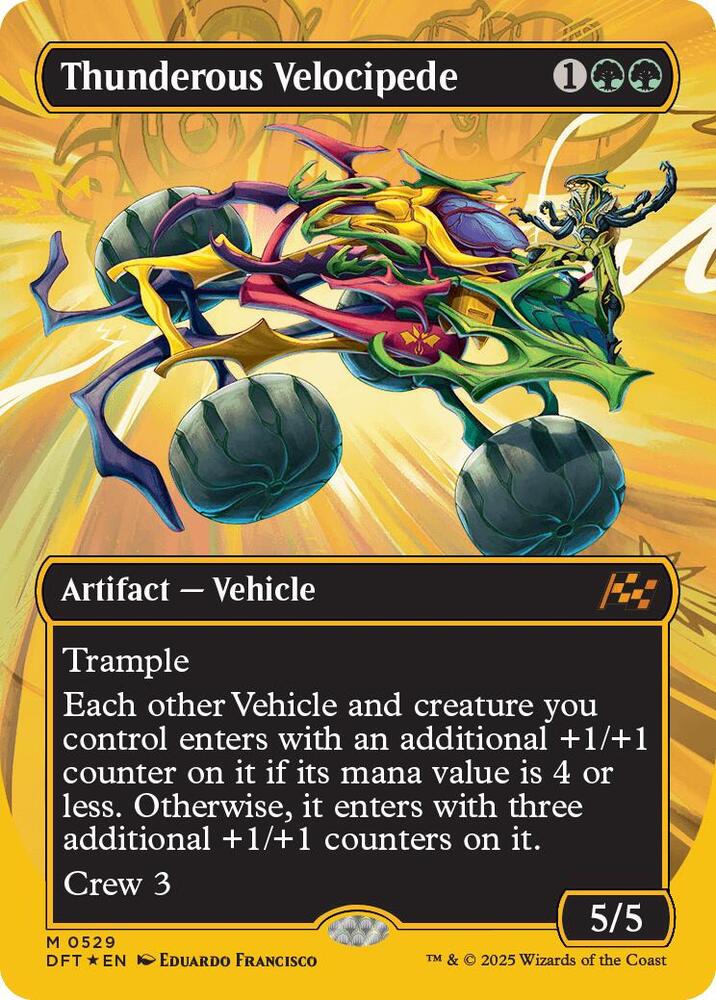 Thunderous Velocipede (Borderless) (First-Place Foil) 529 card from Aetherdrift