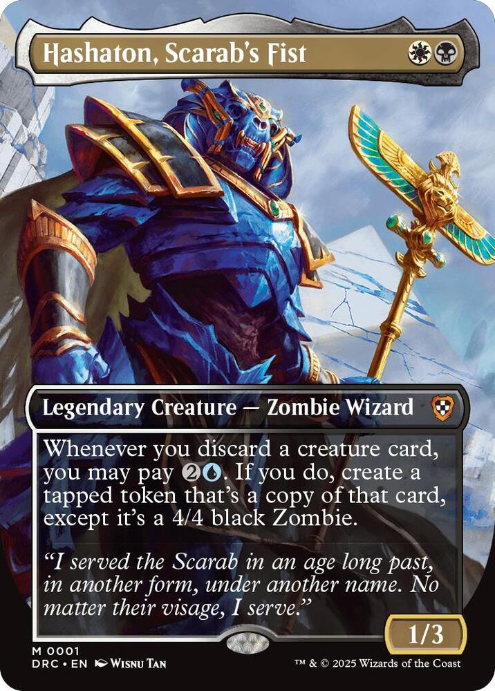Hashaton, Scarab's Fist (Borderless) 1 card from Commander: Aetherdrift