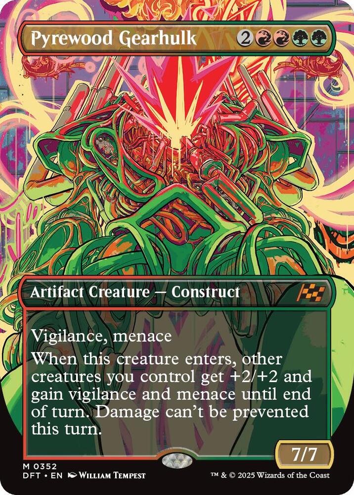 Pyrewood Gearhulk (Borderless) 352 card from Aetherdrift