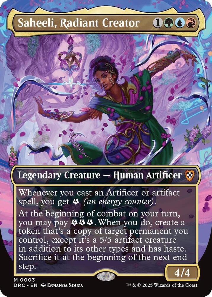 Saheeli, Radiant Creator (Borderless) 3 card from Commander: Aetherdrift