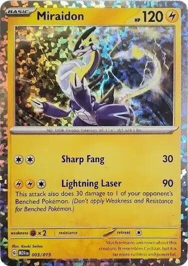 Miraidon 003/015 card from McDonald's Promos 2024