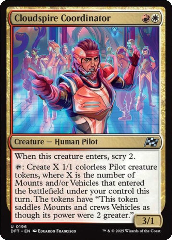 Cloudspire Coordinator 196 card from Aetherdrift