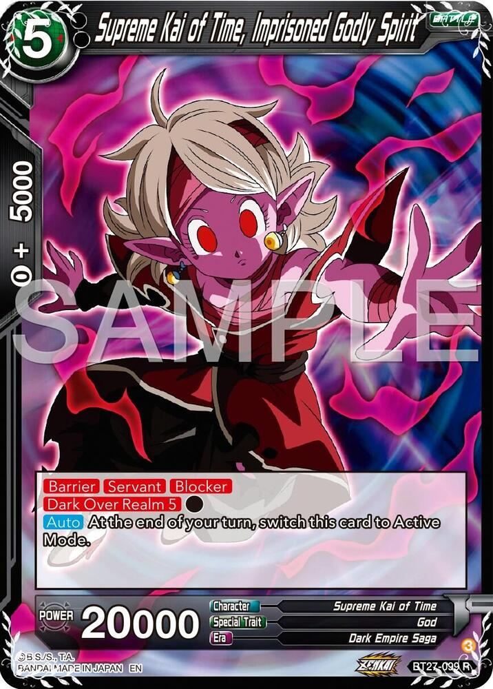 Supreme Kai of Time, Imprisoned Godly Spirit BT27-099 card from History of Z