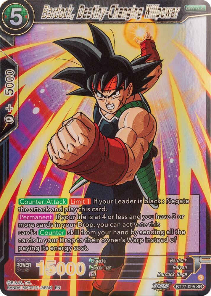 Bardock, Destiny-Changing Willpower BT27-095 card from History of Z