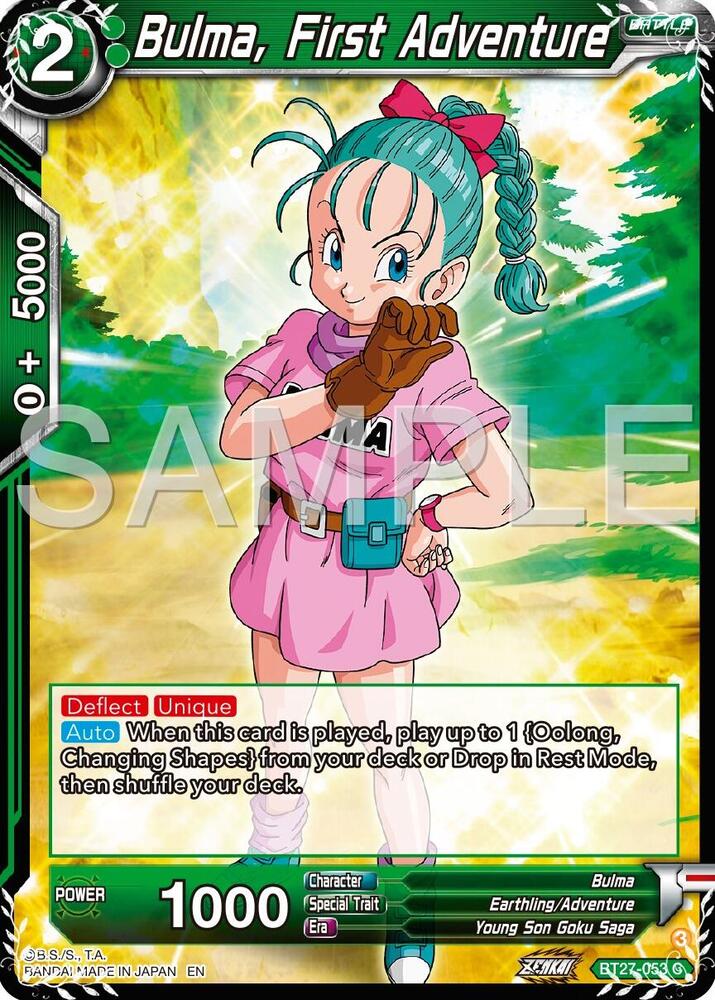 Bulma, First Adventure BT27-053 card from History of Z