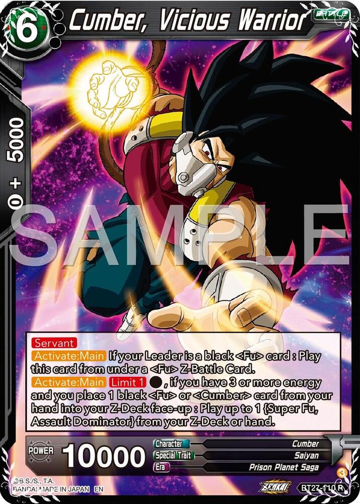 Cumber, Vicious Warrior BT27-110 card from History of Z