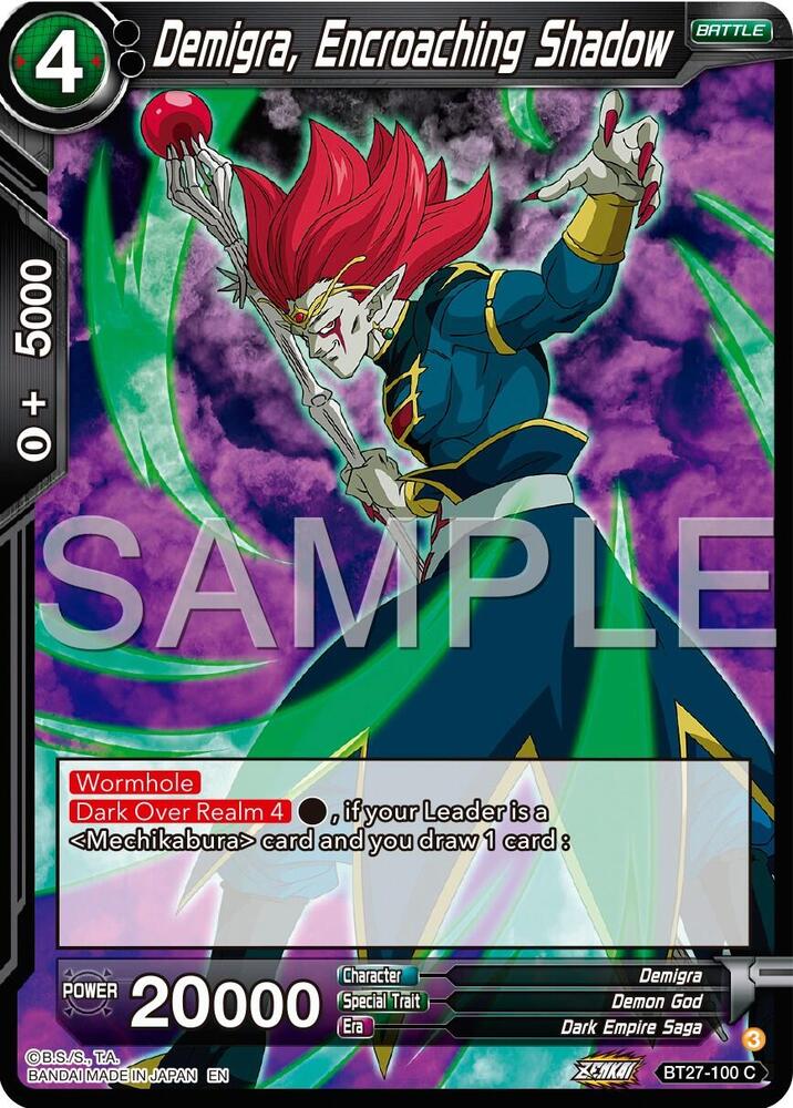 Demigra, Encroaching Shadow BT27-100 card from History of Z