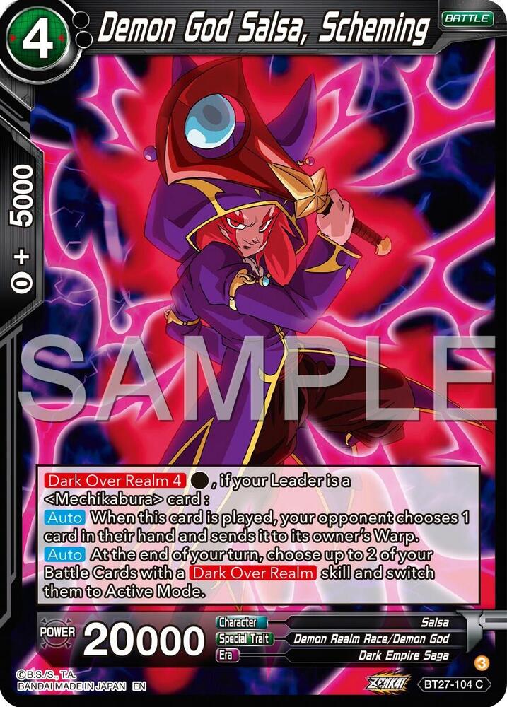 Demon God Salsa, Scheming BT27-104 card from History of Z