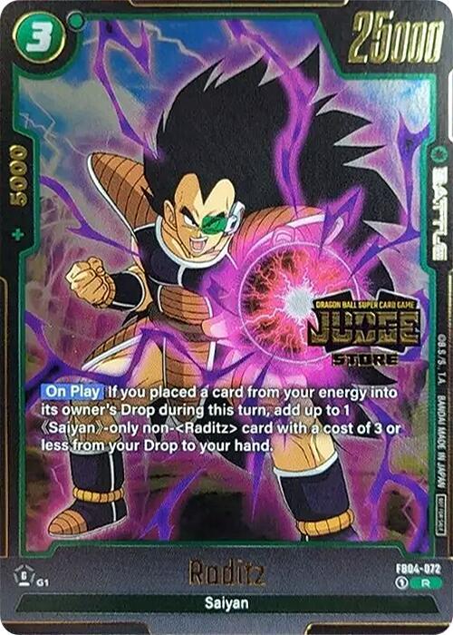 Raditz (Judge Pack (Store Judge) 03) FB04-072 card from Tournament and Championship Promos