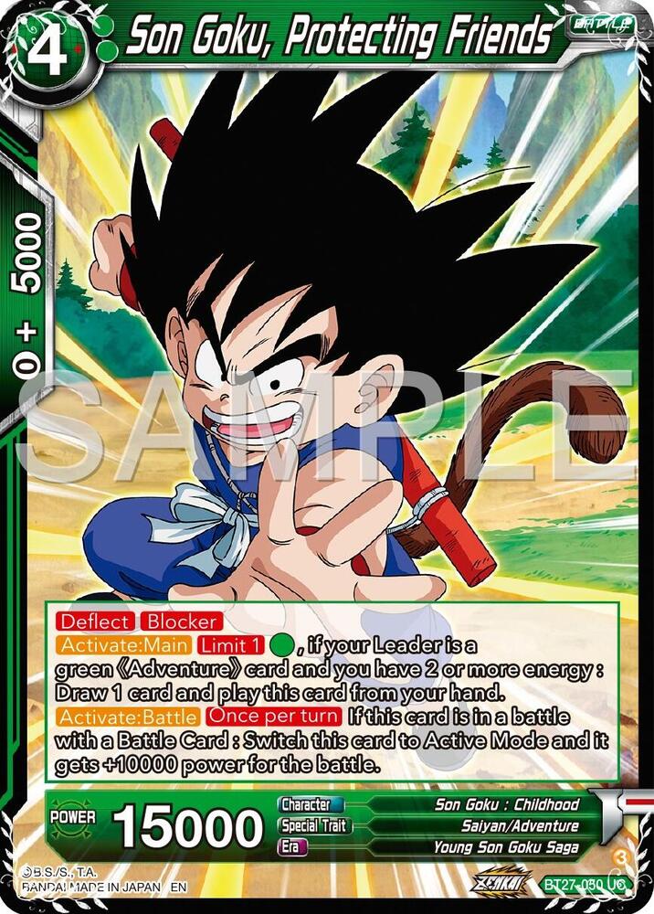Son Goku, Protecting Friends BT27-050 card from History of Z