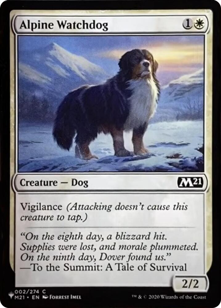 Alpine Watchdog 002/274 card from The List Reprints
