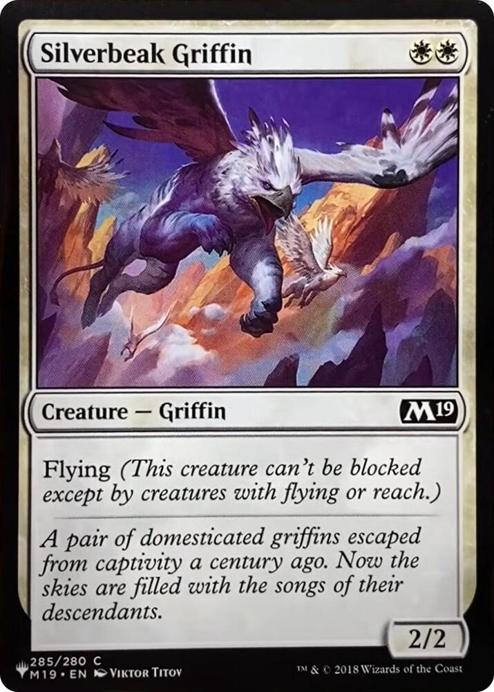 Silverbeak Griffin 285/280 card from The List Reprints
