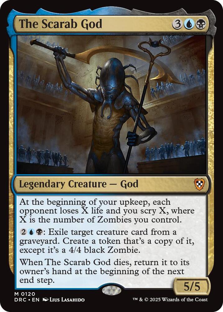 The Scarab God 120 card from Commander: Aetherdrift