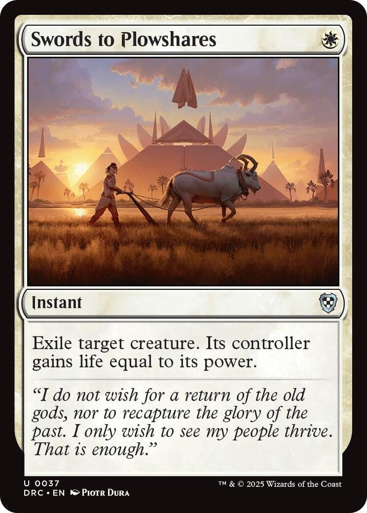 Swords to Plowshares 37 card from Commander: Aetherdrift