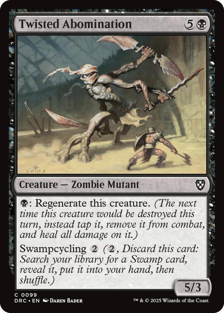 Twisted Abomination 99 card from Commander: Aetherdrift