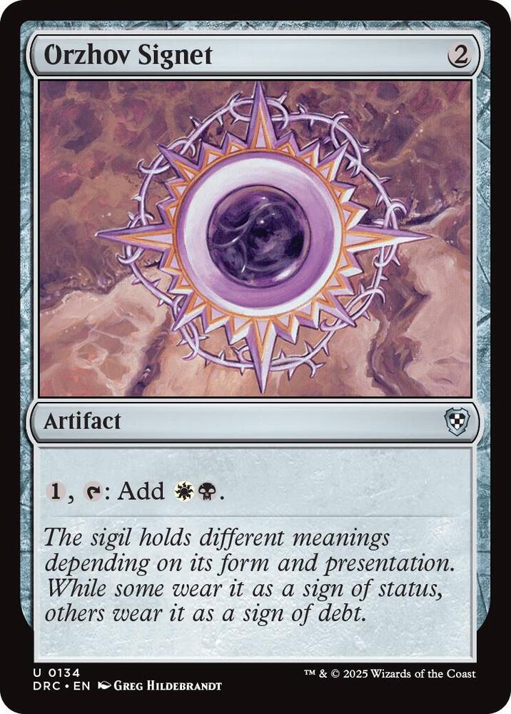 Orzhov Signet 134 card from Commander: Aetherdrift