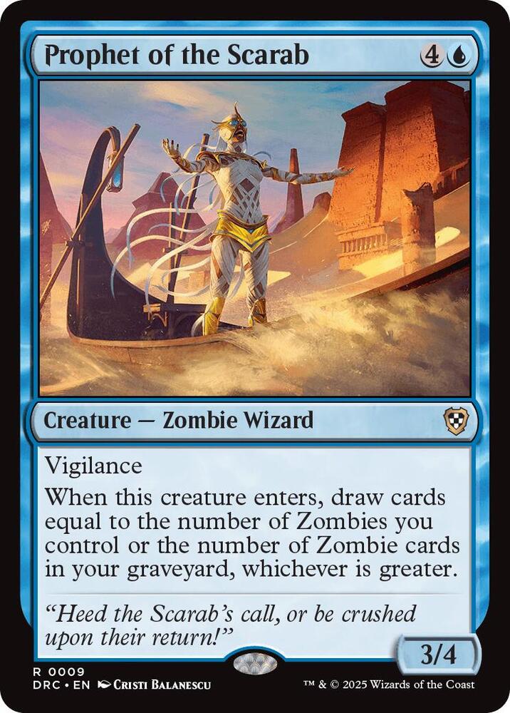 Prophet of the Scarab 9 card from Commander: Aetherdrift