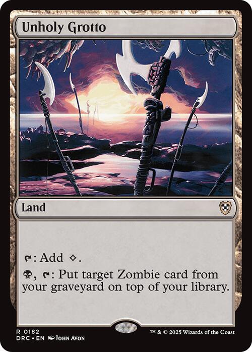 Unholy Grotto 182 card from Commander: Aetherdrift
