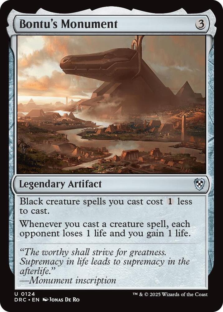 Bontu's Monument 124 card from Commander: Aetherdrift