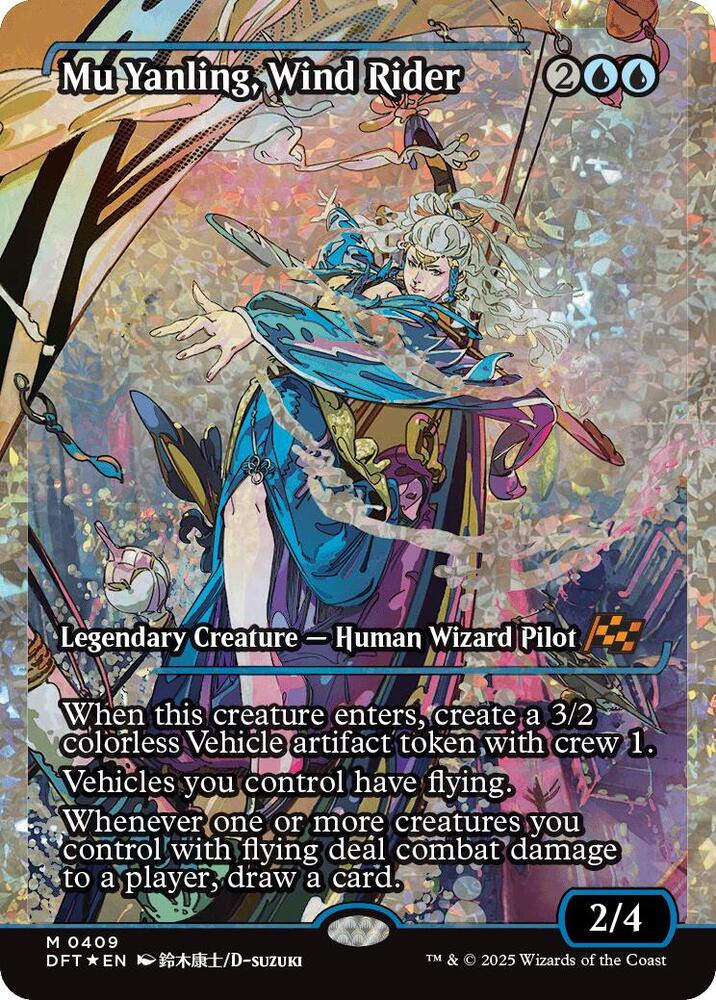 Mu Yanling, Wind Rider (Showcase) (Fracture Foil) 409 card from Aetherdrift
