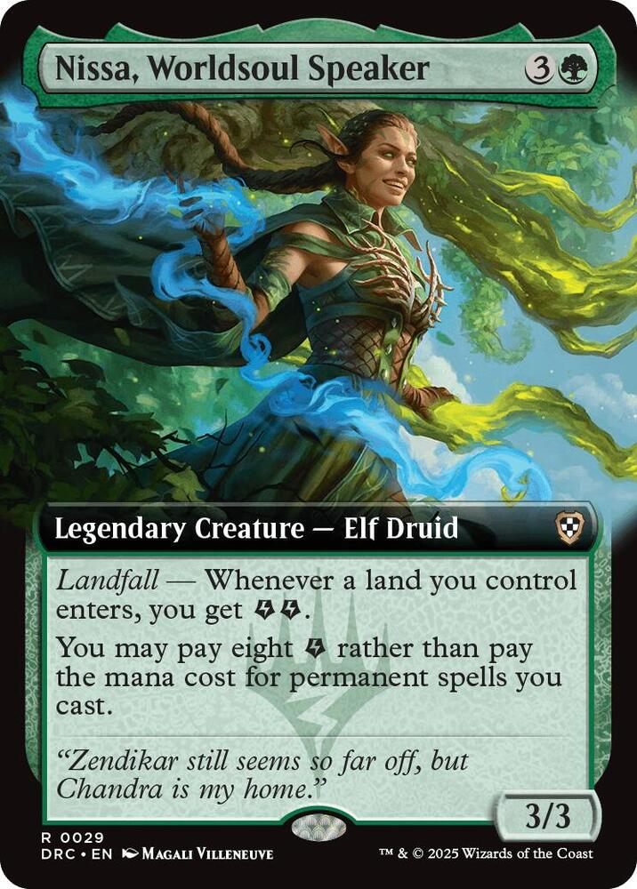 Nissa, Worldsoul Speaker (Extended Art) 29 card from Commander: Aetherdrift