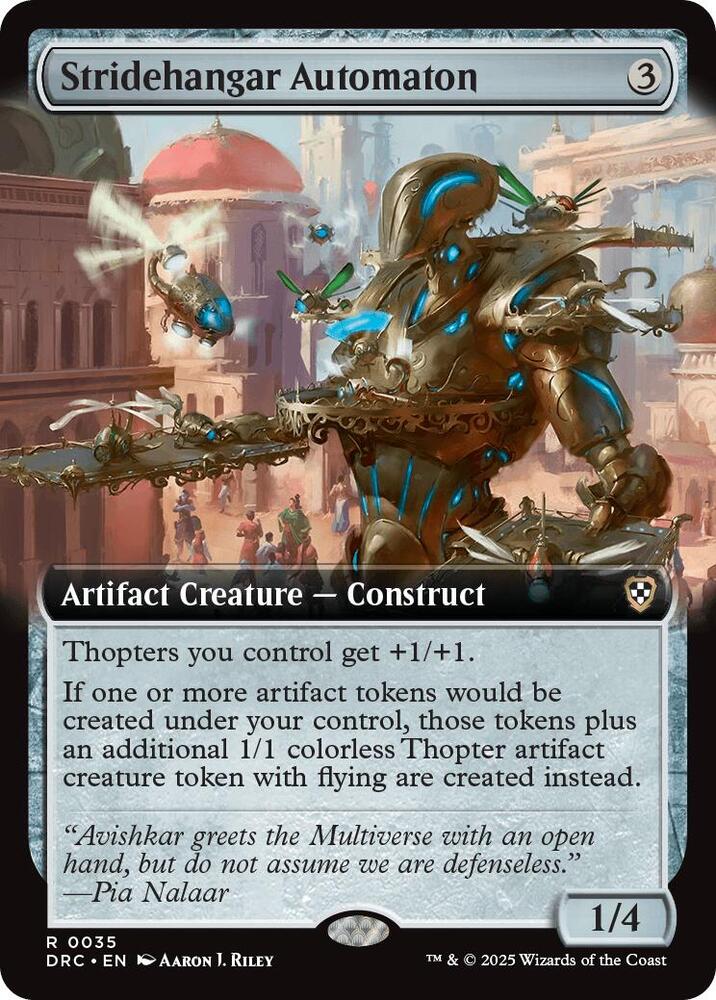 Stridehangar Automaton (Extended Art) 35 card from Commander: Aetherdrift