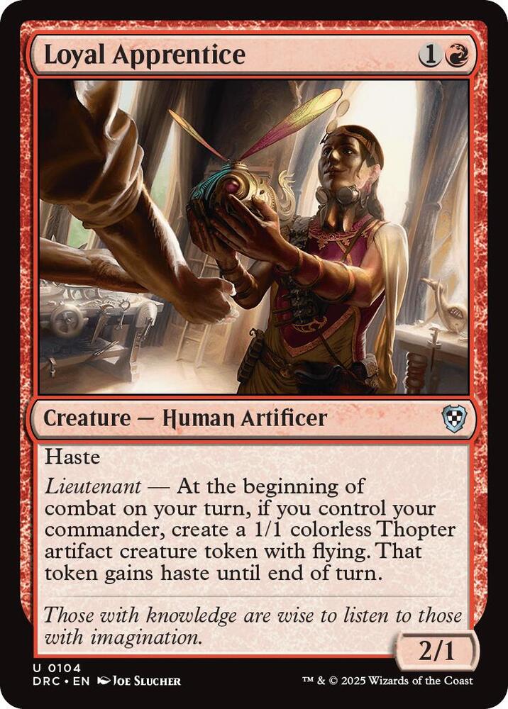 Loyal Apprentice 104 card from Commander: Aetherdrift