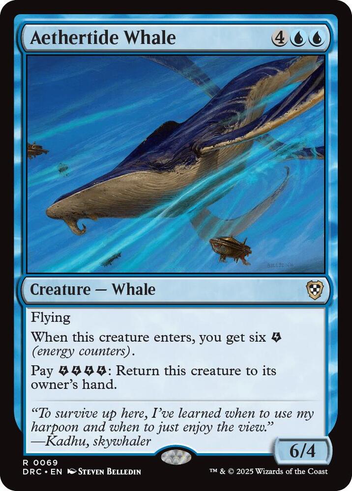 Aethertide Whale 69 card from Commander: Aetherdrift